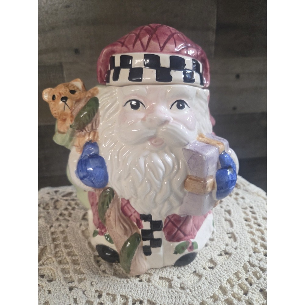 Vintage World Bazaars Inc Santa Snack Candy Cookie Jar Canister 8"H